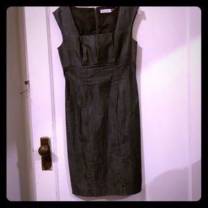 Calvin Klein Dark Gray Sleeveless Sheath Dress